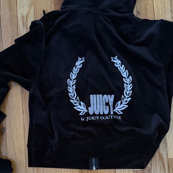 Juicy Couture Black Velour Hoodie Set - Picture 3 of 3